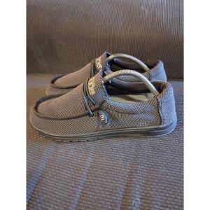 Hey Dude Wally L Sox Classic Casual Loafers Shoes Slip Ons Black Gray Mens 11